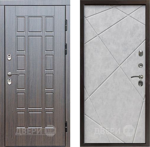 Входная металлическая Дверь Престиж TERMO с терморазрывом Престиж Лучи Бетон светлый в Павловском Посаде