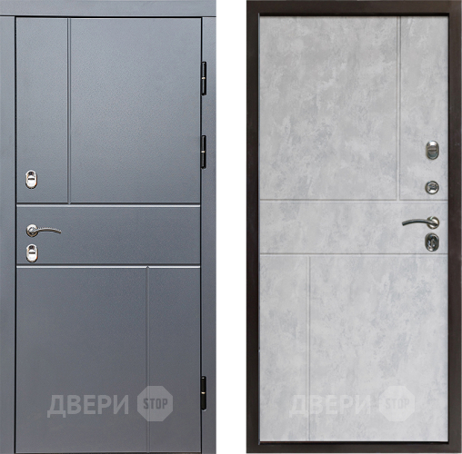 Входная металлическая Дверь Престиж TERMO с терморазрывом Горизонт Грэй Горизонт Бетон светлый в Павловском Посаде
