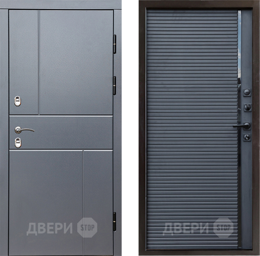 Входная металлическая Дверь Престиж TERMO с терморазрывом Горизонт Грэй Porte Черный кварц в Павловском Посаде
