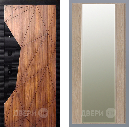 Дверь Заводские двери Морра Зеркало Макси Беленый дуб в Павловском Посаде