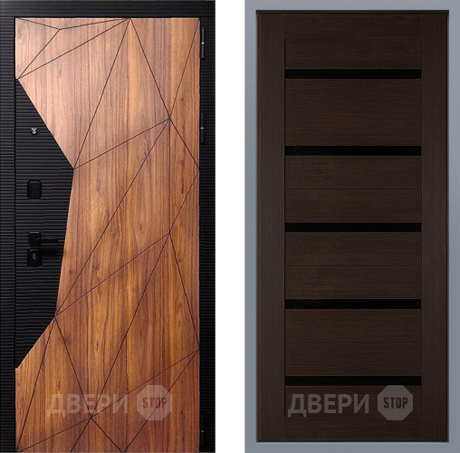 Дверь Заводские двери Морра СБ-1 орех тисненый в Павловском Посаде