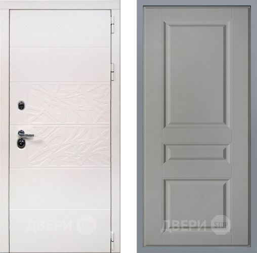 Дверь Заводские двери Дэко Вайт Стокгольм Грей софт в Павловском Посаде