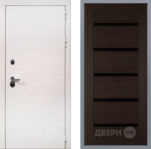Дверь Заводские двери Дэко Вайт СБ-1 орех тисненый в Павловском Посаде