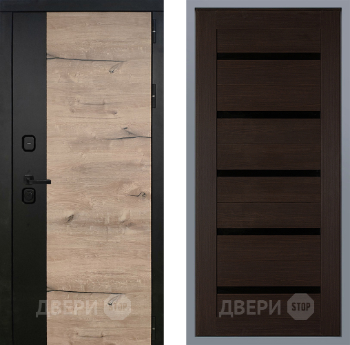 Дверь Заводские двери Ларте СБ-1 орех тисненый в Павловском Посаде
