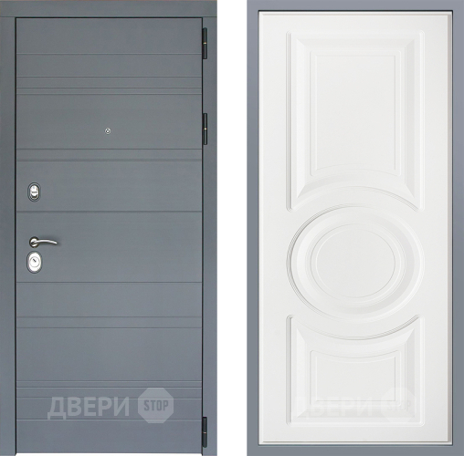 Дверь Заводские двери Лира Софт графит Неаполь Лофт белый в Павловском Посаде