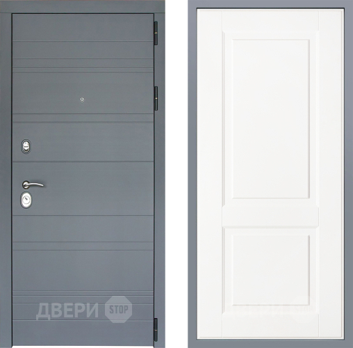 Дверь Заводские двери Лира Софт графит Доррен Белый софт в Павловском Посаде