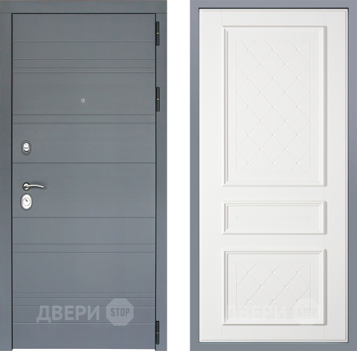 Дверь Заводские двери Лира Софт графит Урбино Белый софт в Павловском Посаде