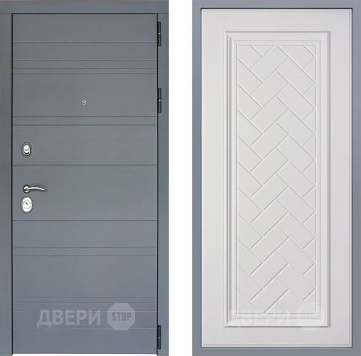 Дверь Заводские двери Лира Софт графит Упра Белый софт в Павловском Посаде