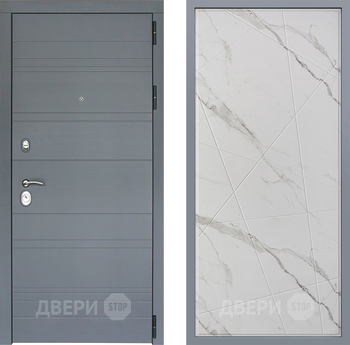 Дверь Заводские двери Лира Софт графит Флитта Мрамор белый в Павловском Посаде