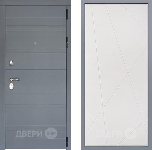 Дверь Заводские двери Лира Софт графит Флитта Белый софт в Павловском Посаде