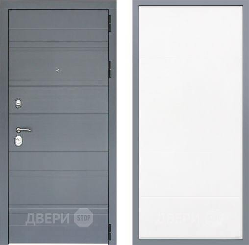 Дверь Заводские двери Лира Софт графит Тривия Белый софт в Павловском Посаде