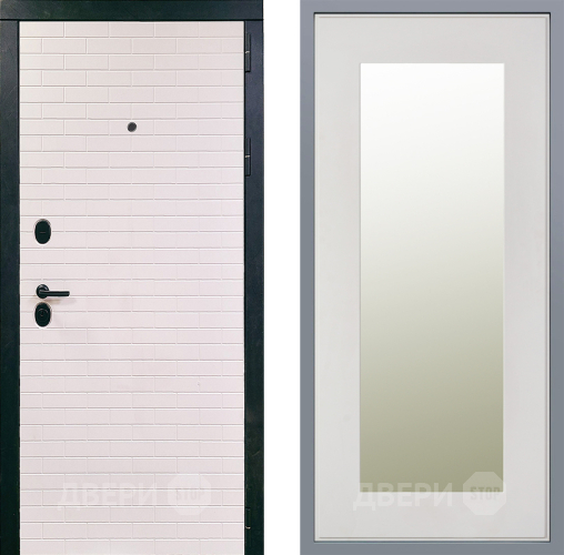 Дверь Заводские двери Сохо Зеркало Модерн Белый софт в Павловском Посаде