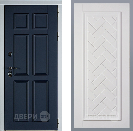 Дверь Заводские двери Стокгольм Упра Белый софт в Павловском Посаде