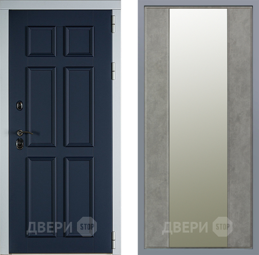 Дверь Заводские двери Стокгольм Зеркало Макси Бетон темный в Павловском Посаде