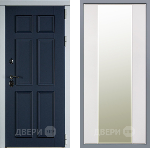 Дверь Заводские двери Стокгольм Зеркало Макси Белый матовый в Павловском Посаде