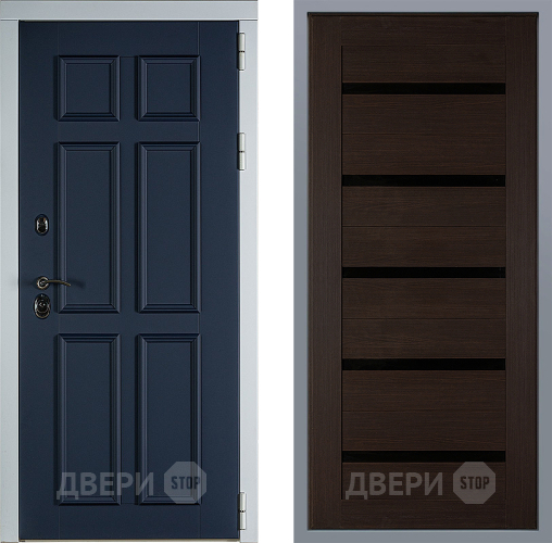 Дверь Заводские двери Стокгольм СБ-1 орех тисненый в Павловском Посаде