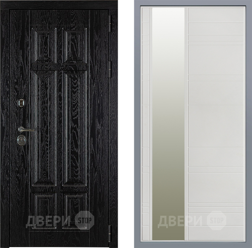 Дверь Заводские двери Мюнхен Зеркало Лира Белый софт в Павловском Посаде