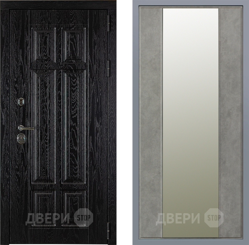 Дверь Заводские двери Мюнхен Зеркало Макси Бетон темный в Павловском Посаде