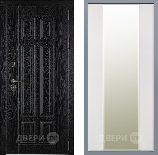 Дверь Заводские двери Мюнхен Зеркало Макси Белый матовый в Павловском Посаде