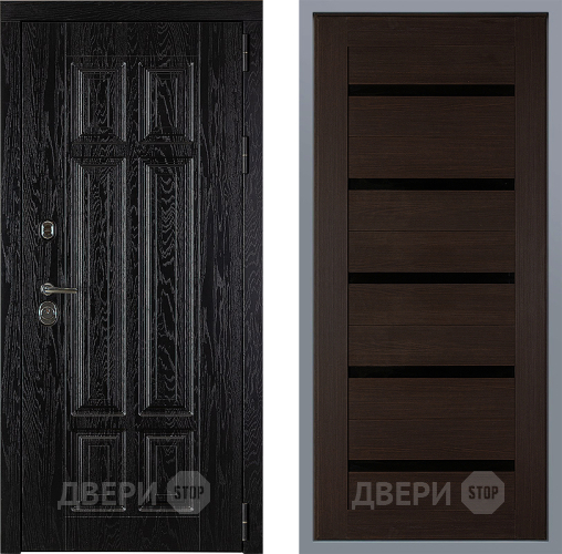 Дверь Заводские двери Мюнхен СБ-1 орех тисненый в Павловском Посаде
