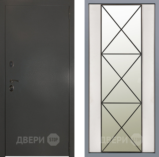 Дверь Заводские двери Эталон 3к антик серебро Зеркало Перфекто Структурное дерево в Павловском Посаде