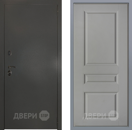 Дверь Заводские двери Эталон 3к антик серебро Стокгольм Грей софт в Павловском Посаде