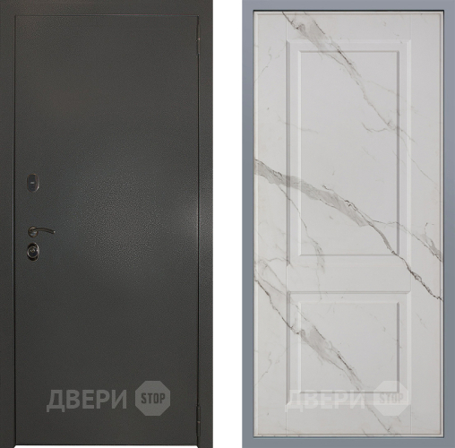 Дверь Заводские двери Эталон 3к антик серебро Доррен Мрамор белый в Павловском Посаде