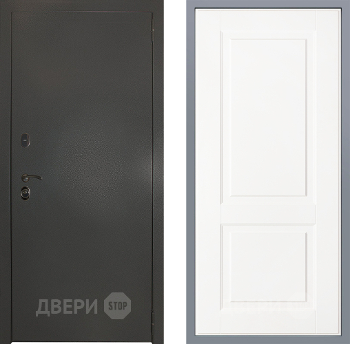 Дверь Заводские двери Эталон 3к антик серебро Доррен Белый софт в Павловском Посаде