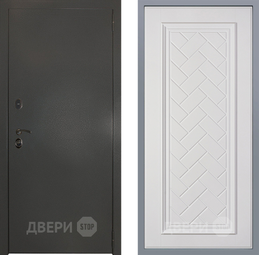 Дверь Заводские двери Эталон 3к антик серебро Упра Белый софт в Павловском Посаде