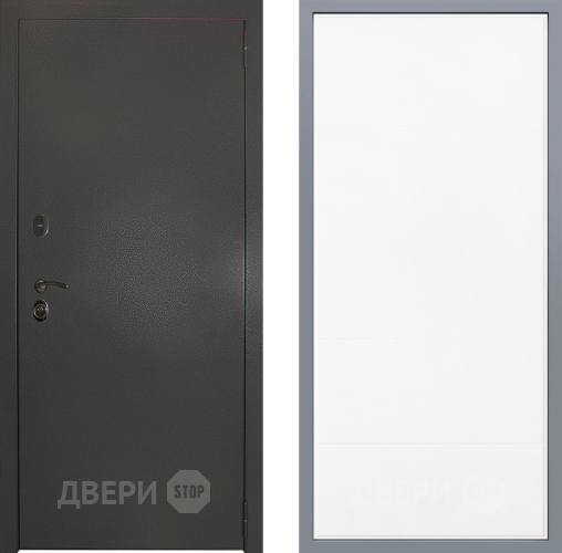 Дверь Заводские двери Эталон 3к антик серебро Тривия Белый софт в Павловском Посаде