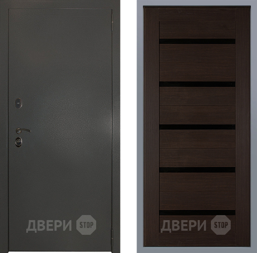 Дверь Заводские двери Эталон 3к антик серебро СБ-1 орех тисненый в Павловском Посаде