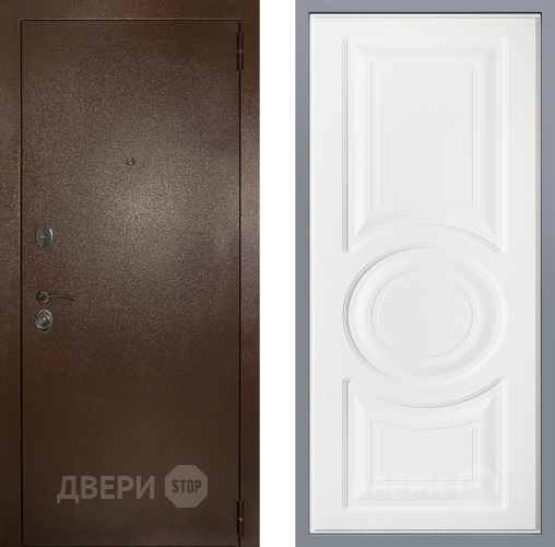 Дверь Заводские двери Эталон 3к антик медь Неаполь Лофт белый в Павловском Посаде