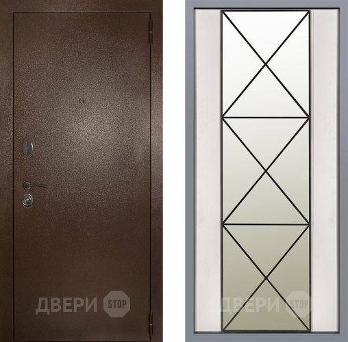 Дверь Заводские двери Эталон 3к антик медь Зеркало Перфекто Структурное дерево в Павловском Посаде