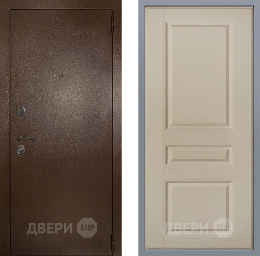 Дверь Заводские двери Эталон 3к антик медь Стокгольм Шампань в Павловском Посаде