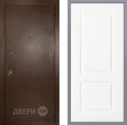 Дверь Заводские двери Эталон 3к антик медь Доррен Белый софт в Павловском Посаде