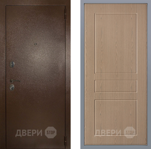 Дверь Заводские двери Эталон 3к антик медь К-2 Беленый дуб в Павловском Посаде