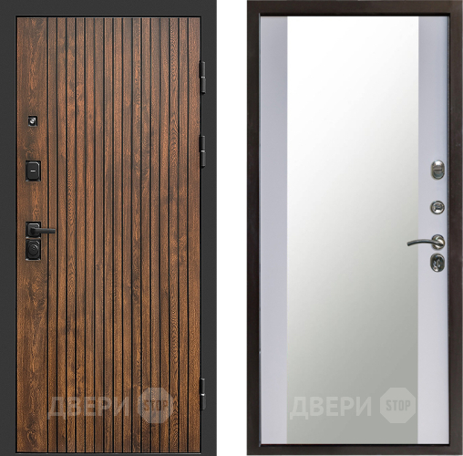 Входная металлическая Дверь Престиж Tvist Зеркало Белый софт в Павловском Посаде
