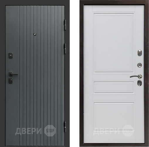 Входная металлическая Дверь Престиж Tvist Grey Классика Белый матовый в Павловском Посаде