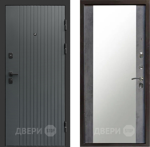 Дверь Престиж Tvist Grey Зеркало Бетон темный в Павловском Посаде