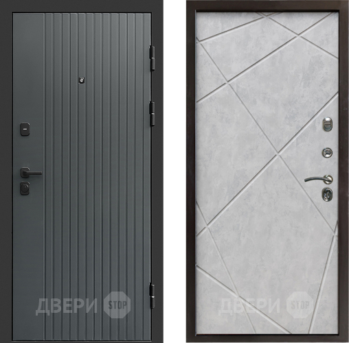 Входная металлическая Дверь Престиж Tvist Grey Лучи Бетон светлый в Павловском Посаде