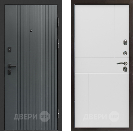 Входная металлическая Дверь Престиж Tvist Grey Горизонт Бетон белый в Павловском Посаде