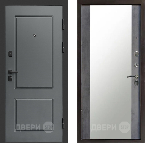 Входная металлическая Дверь Престиж Verona Зеркало Бетон темный в Павловском Посаде