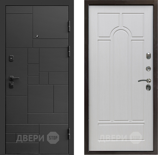 Входная металлическая Дверь Престиж Kvadro Арка Лиственница белая в Павловском Посаде