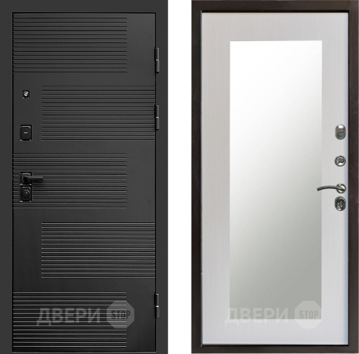 Входная металлическая Дверь Престиж Favorit Зеркло Пастораль Лиственница белая в Павловском Посаде