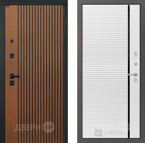 Входная металлическая Дверь Лабиринт (LABIRINT) Шторм 22 Белый софт в Павловском Посаде