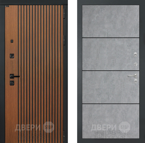 Входная металлическая Дверь Лабиринт (LABIRINT) Шторм 25 Бетон светлый в Павловском Посаде