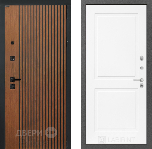 Входная металлическая Дверь Лабиринт (LABIRINT) Шторм 11 Белый софт в Павловском Посаде