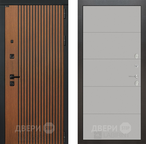 Входная металлическая Дверь Лабиринт (LABIRINT) Шторм 13 Грей софт в Павловском Посаде