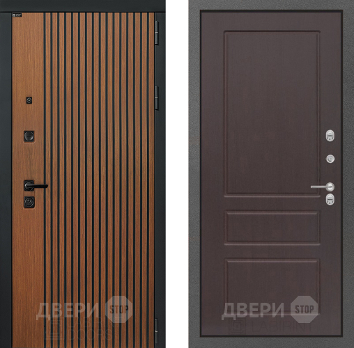 Входная металлическая Дверь Лабиринт (LABIRINT) Шторм 03 Орех премиум в Павловском Посаде