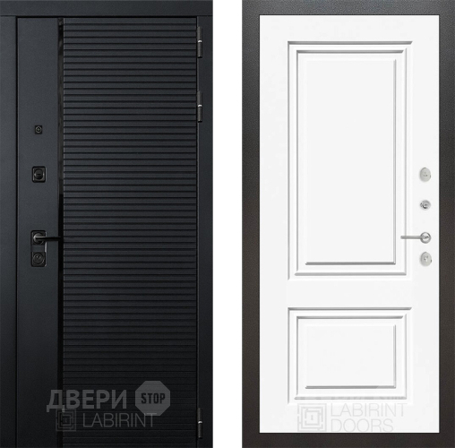 Входная металлическая Дверь Лабиринт (LABIRINT) Piano 26 Белый (RAL-9003) в Павловском Посаде